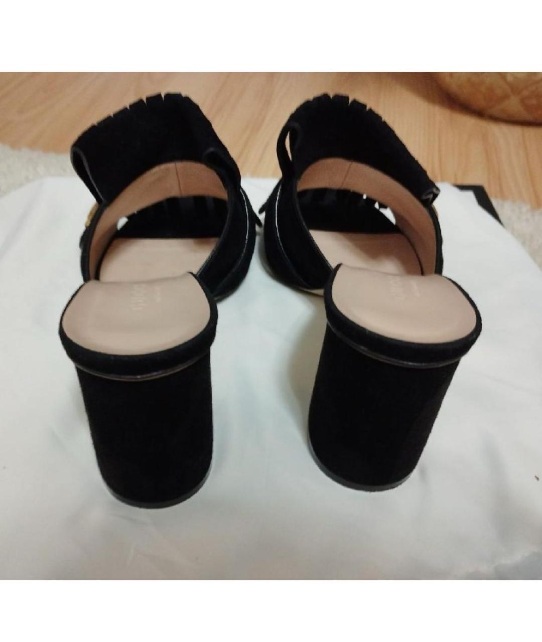 GUCCI Черные замшевые мюли, фото 3