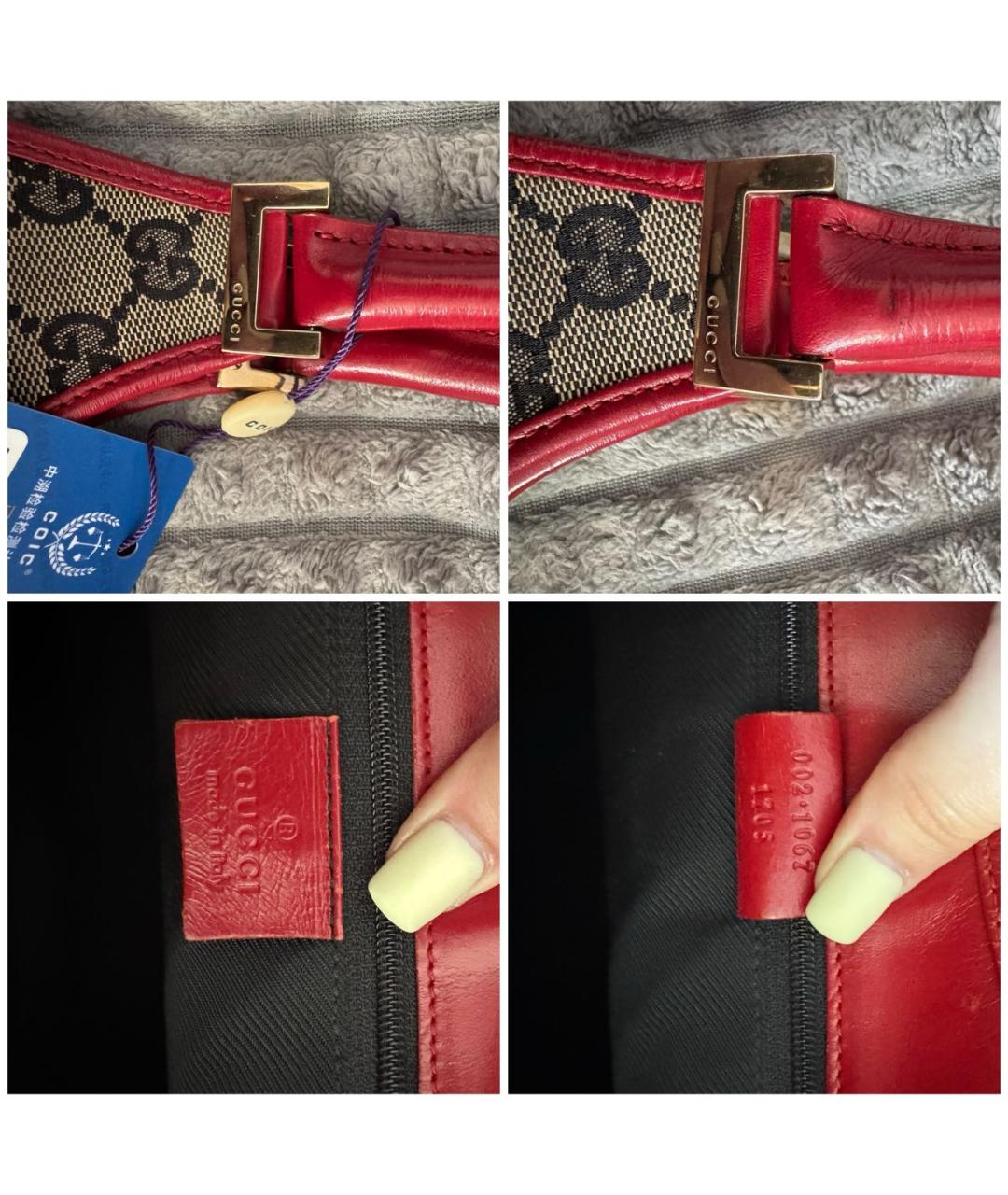 GUCCI Бежевая тканевая сумка с короткими ручками, фото 6