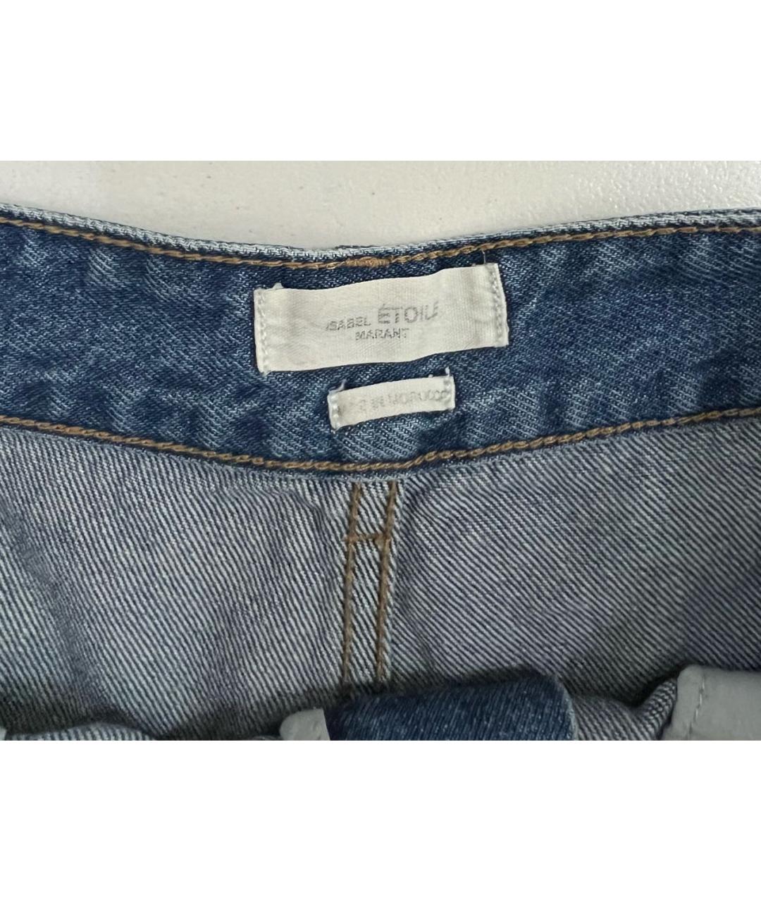 ISABEL MARANT ETOILE Синие хлопковые прямые джинсы, фото 6