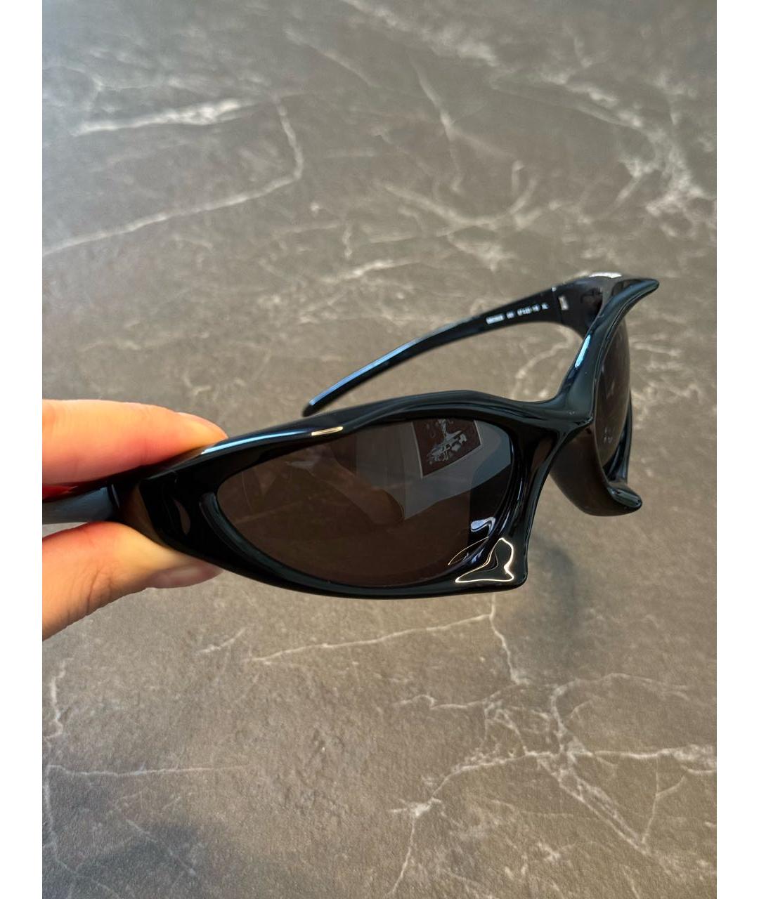 BALENCIAGA Черные пластиковые солнцезащитные очки, фото 2