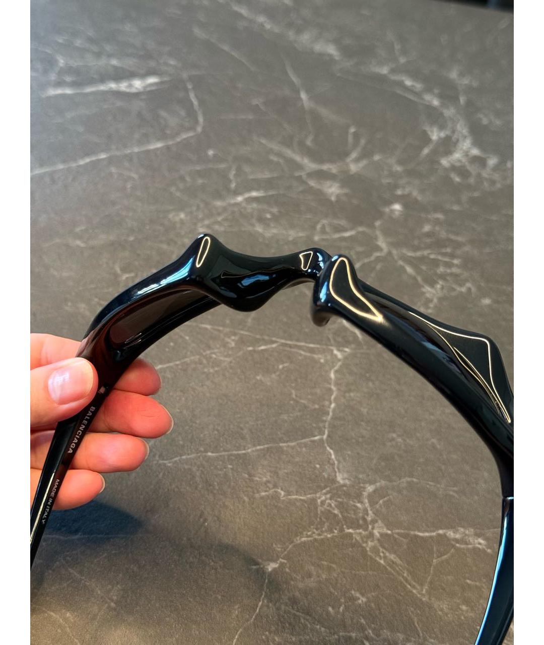 BALENCIAGA Черные пластиковые солнцезащитные очки, фото 7