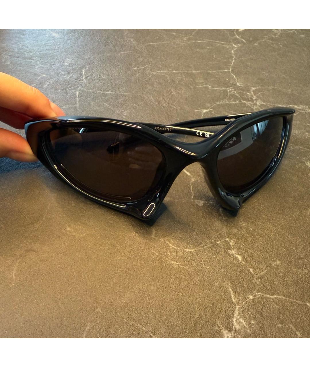 BALENCIAGA Черные пластиковые солнцезащитные очки, фото 8