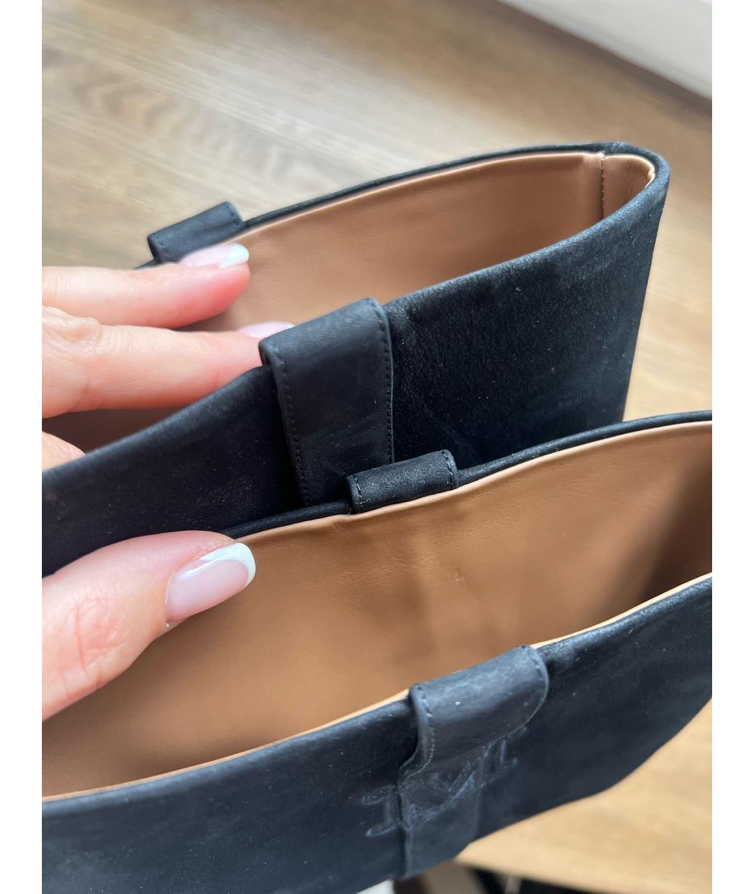 MAX MARA Черные нубуковые полусапоги, фото 5