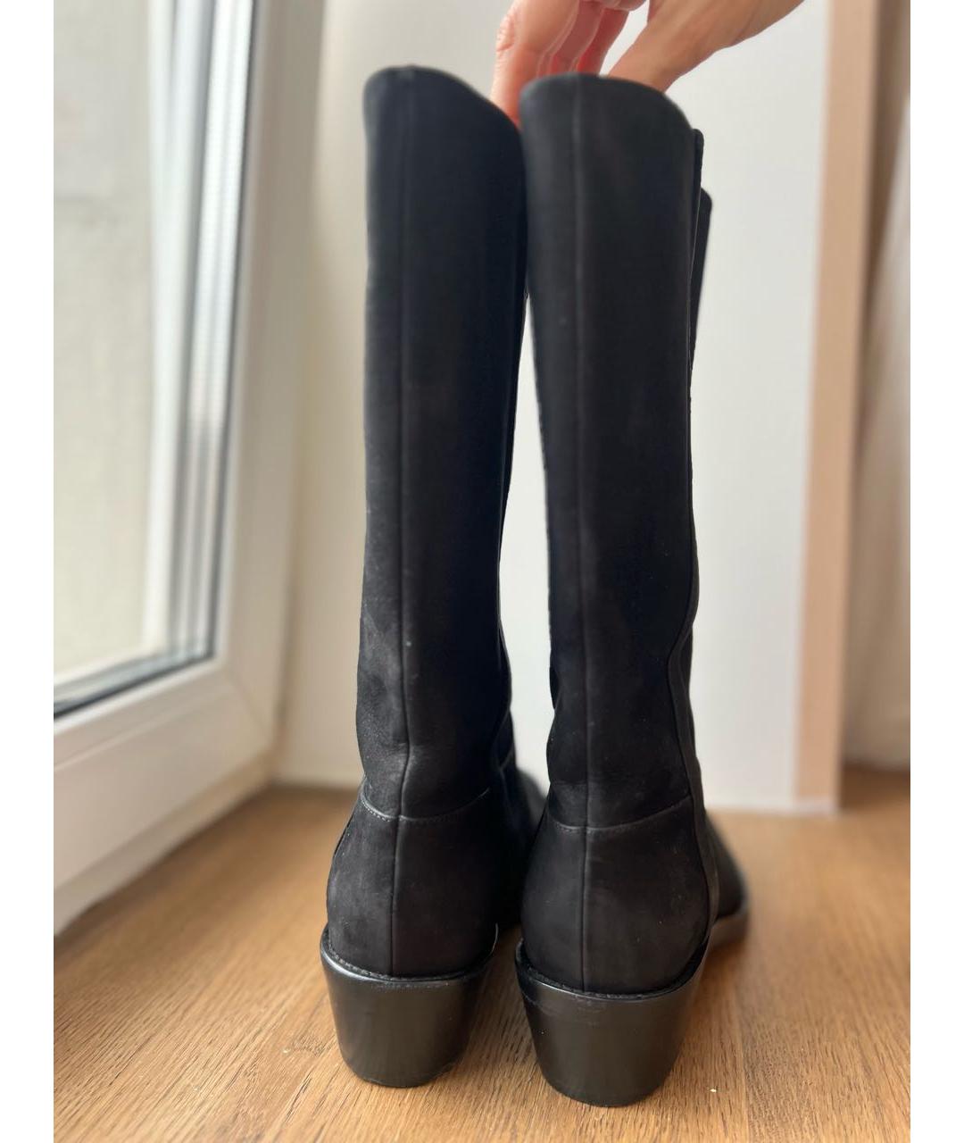 MAX MARA Черные нубуковые полусапоги, фото 2