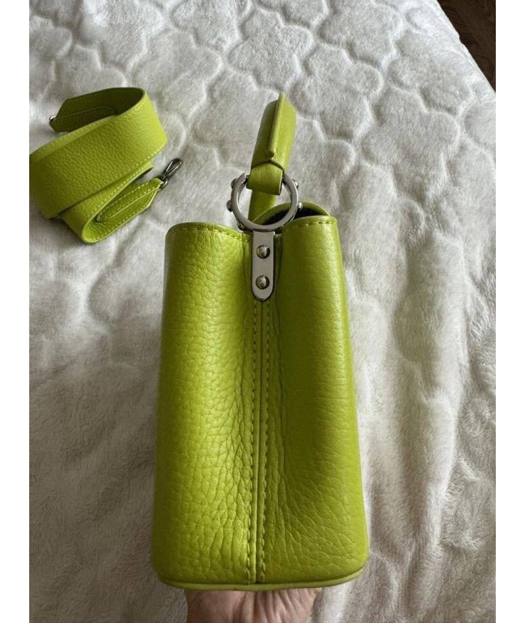 LOUIS VUITTON Салатовая кожаная сумка через плечо, фото 3
