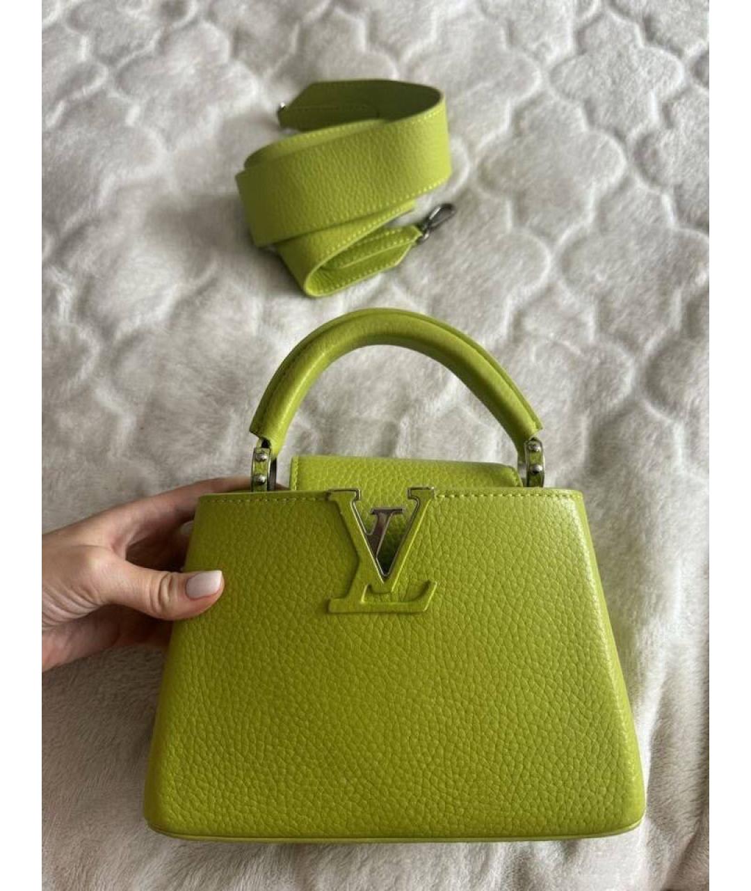LOUIS VUITTON Салатовая кожаная сумка через плечо, фото 5