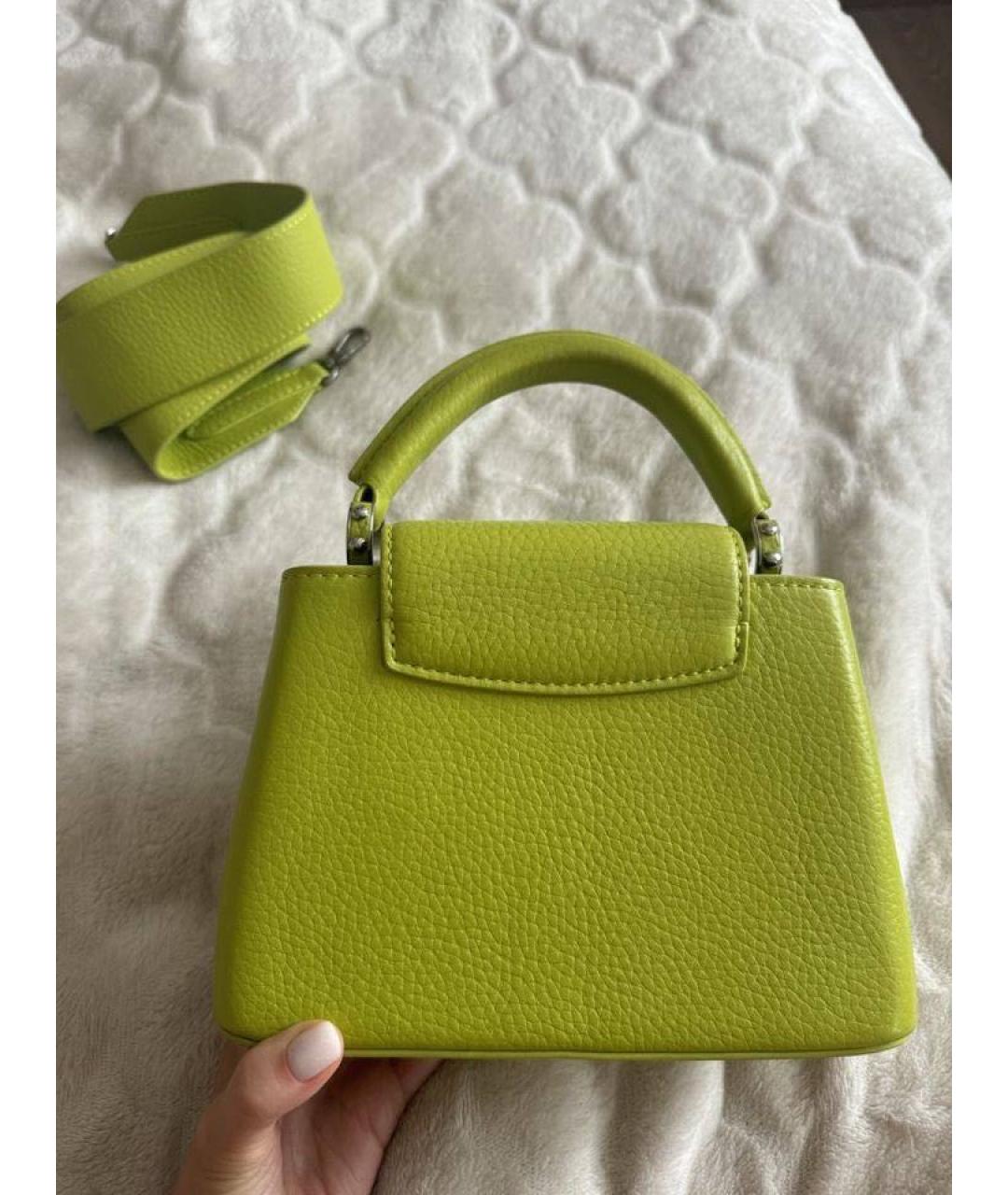 LOUIS VUITTON Салатовая кожаная сумка через плечо, фото 2