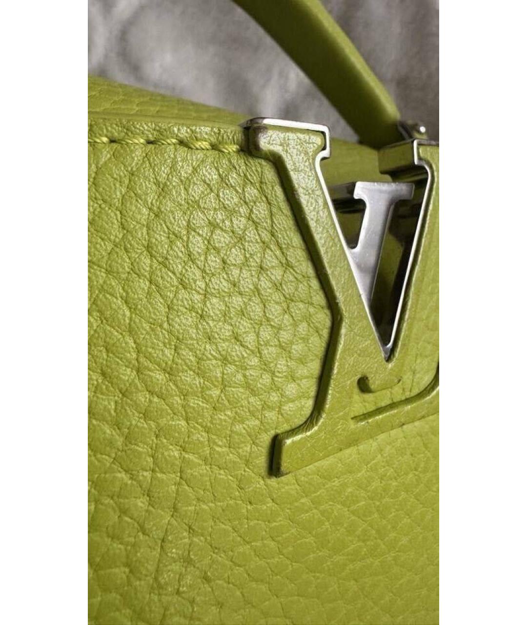 LOUIS VUITTON Салатовая кожаная сумка через плечо, фото 4