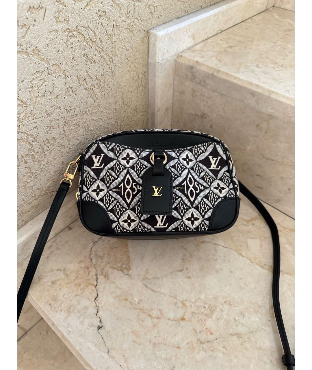 LOUIS VUITTON Черная тканевая сумка через плечо, фото 9