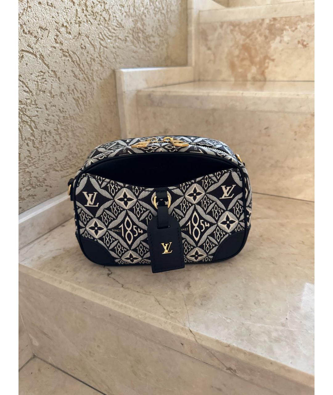 LOUIS VUITTON Черная тканевая сумка через плечо, фото 7