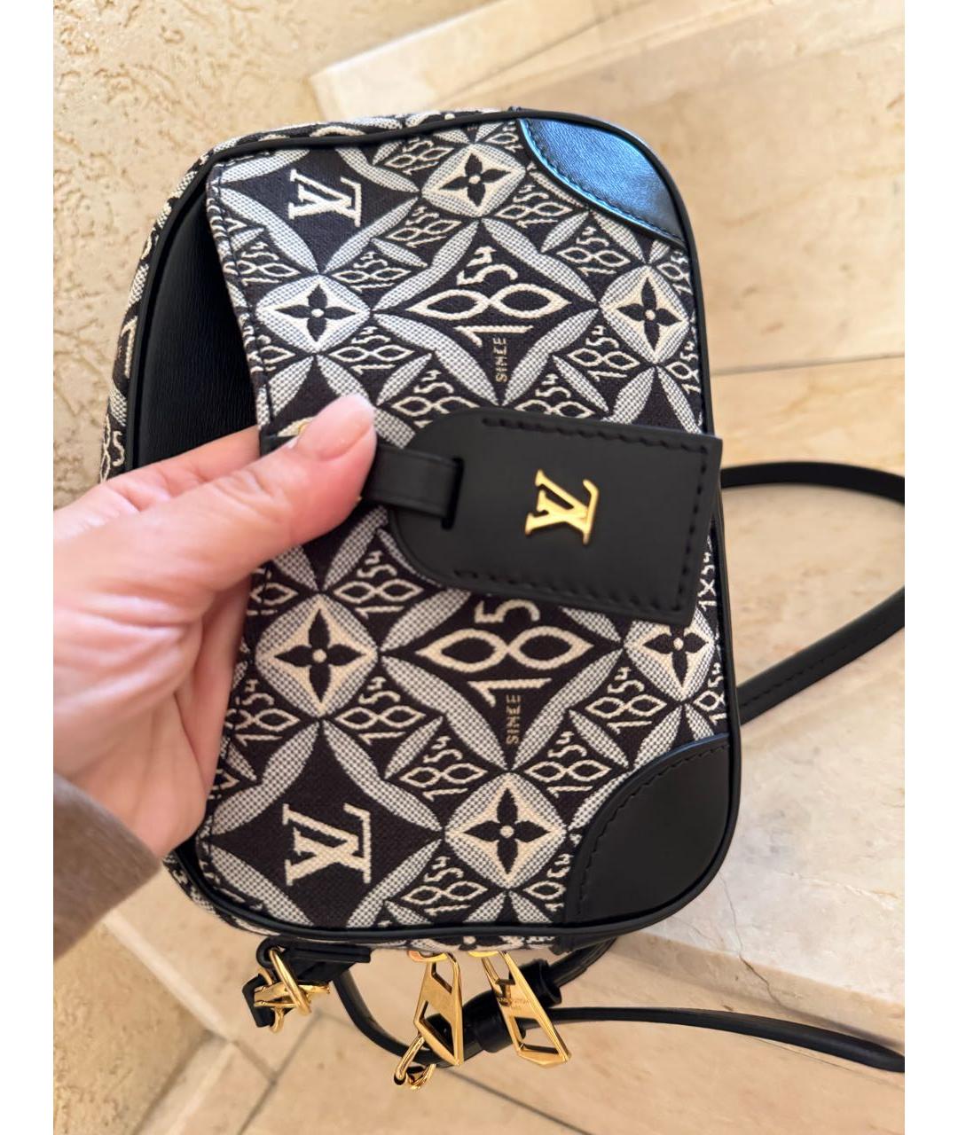 LOUIS VUITTON Черная тканевая сумка через плечо, фото 5
