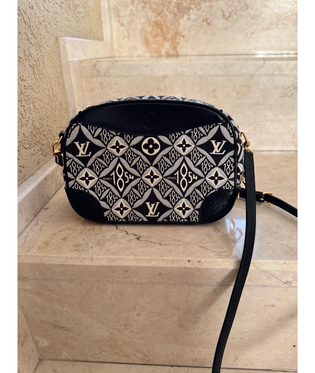 LOUIS VUITTON Черная тканевая сумка через плечо, фото 4