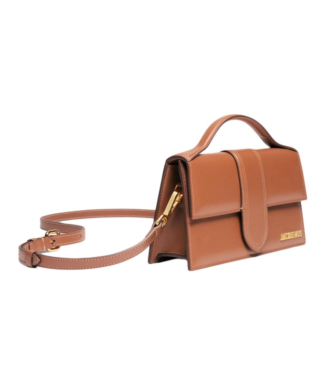 JACQUEMUS Коричневая кожаная сумка через плечо, фото 2