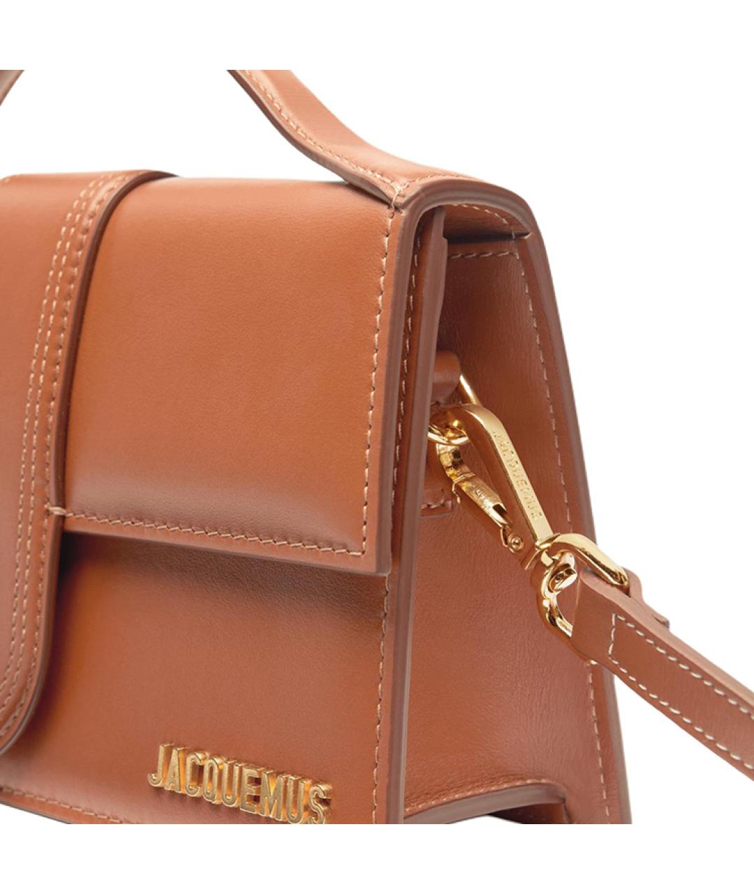 JACQUEMUS Коричневая кожаная сумка через плечо, фото 5