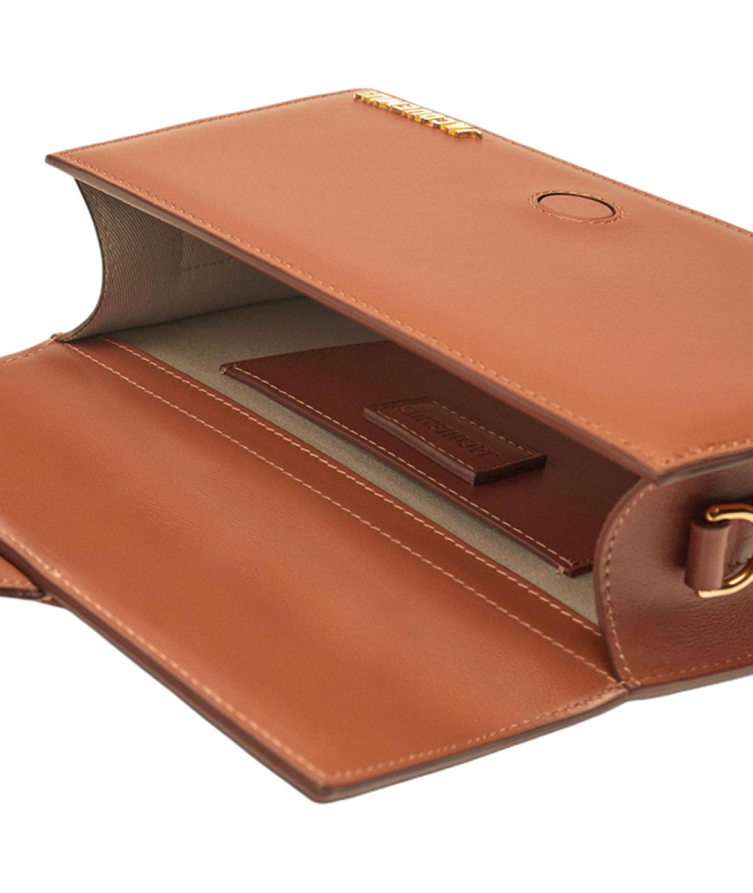 JACQUEMUS Коричневая кожаная сумка через плечо, фото 4