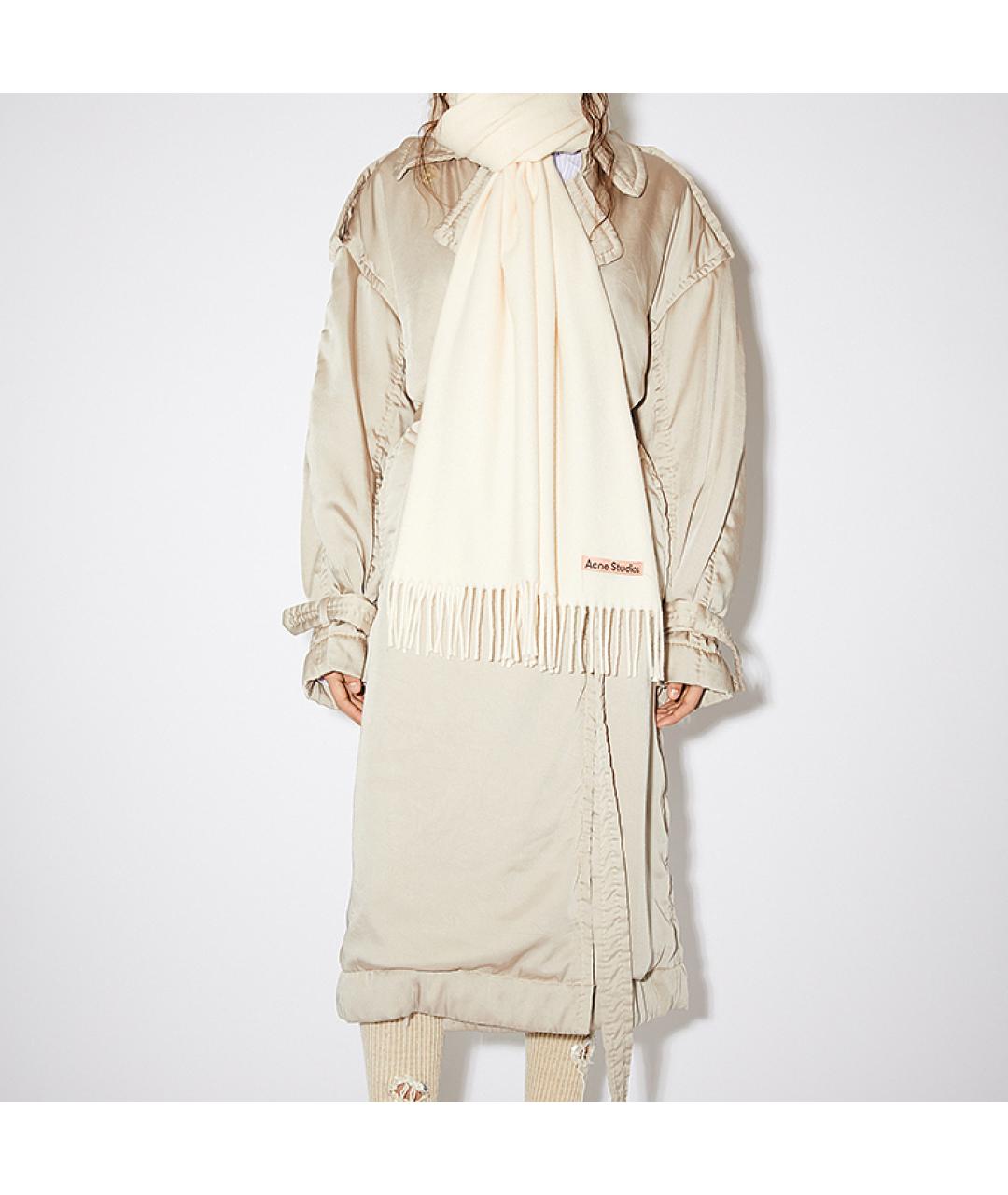 ACNE STUDIOS Белый шерстяной шарф, фото 2