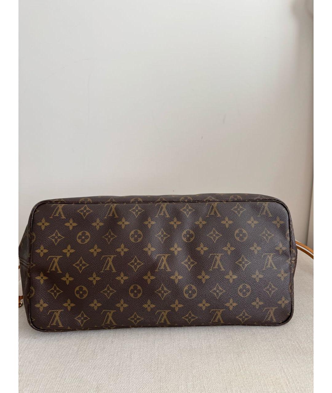 LOUIS VUITTON Коричневая кожаная сумка тоут, фото 5