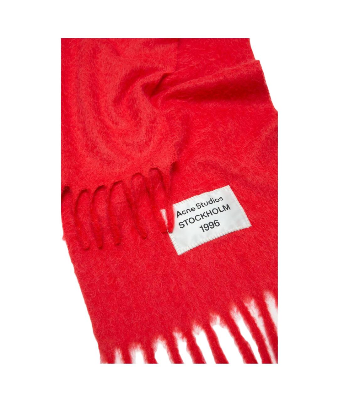 ACNE STUDIOS Красный шерстяной шарф, фото 2