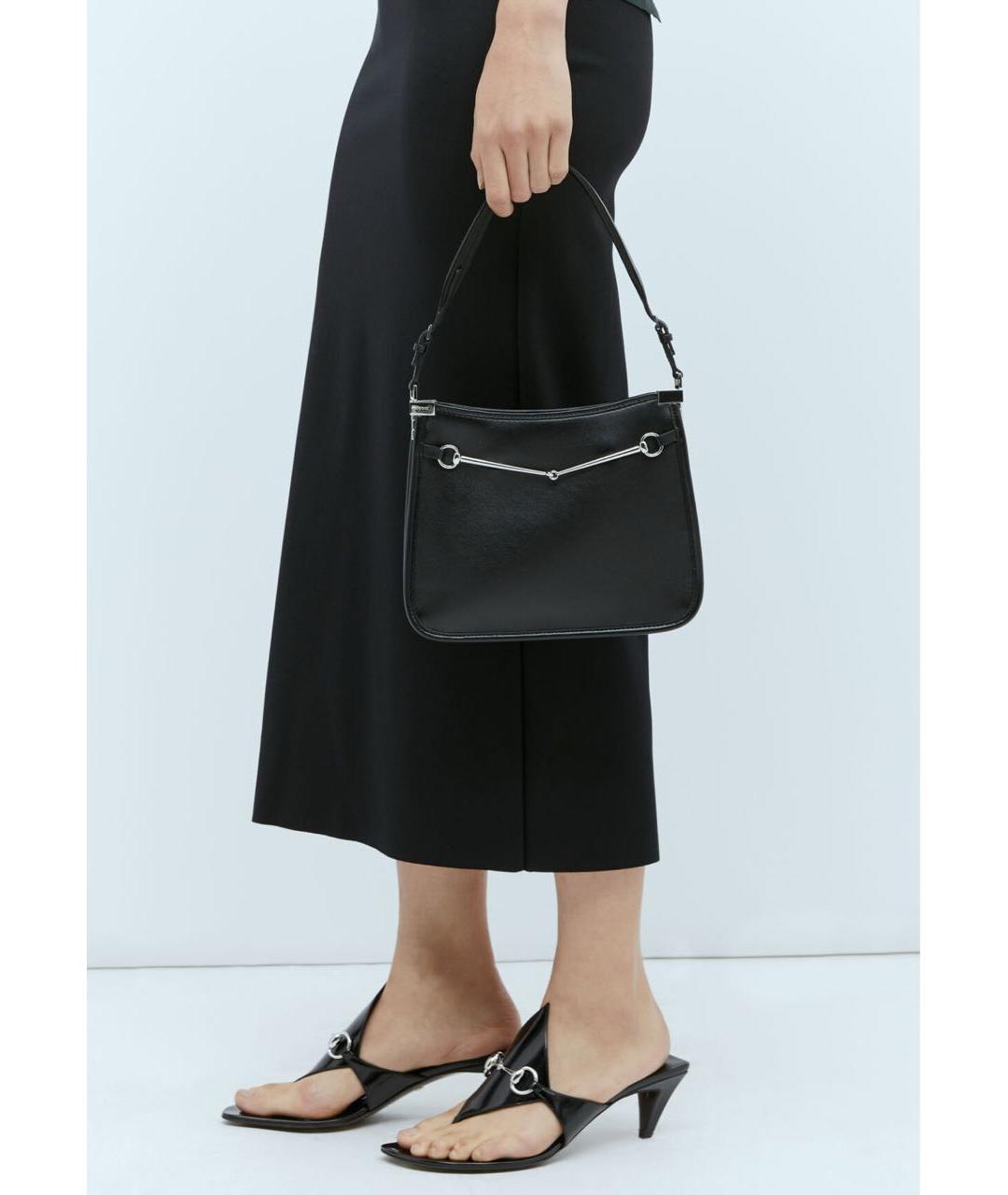 GUCCI Черная кожаная сумка через плечо, фото 4