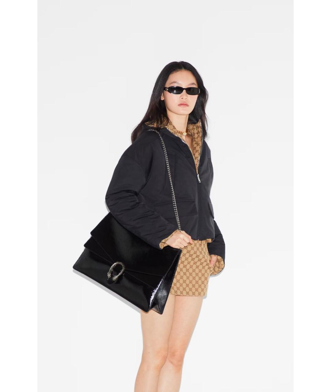 GUCCI Черная кожаная сумка через плечо, фото 2