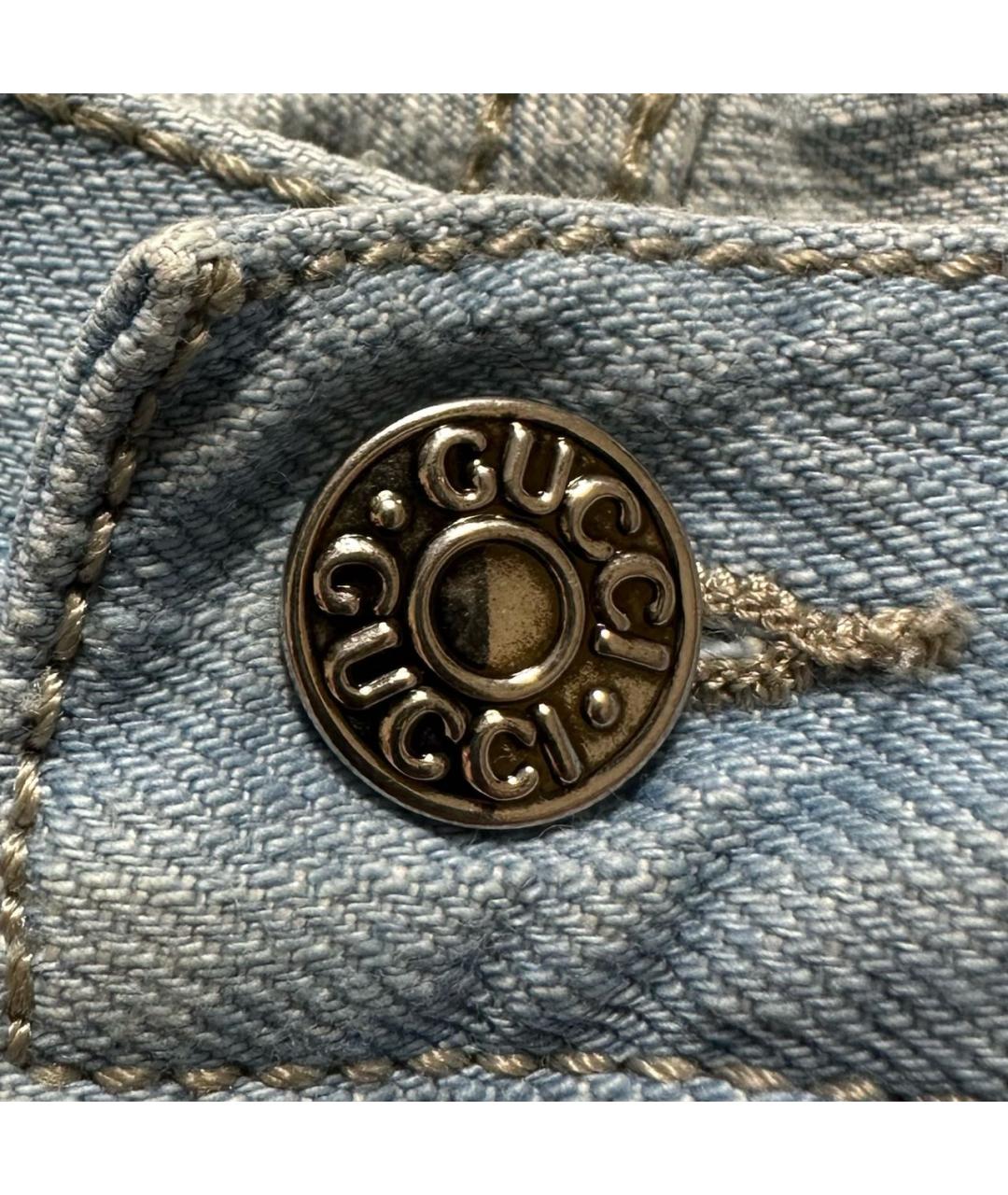 GUCCI Голубые хлопковые шорты, фото 3