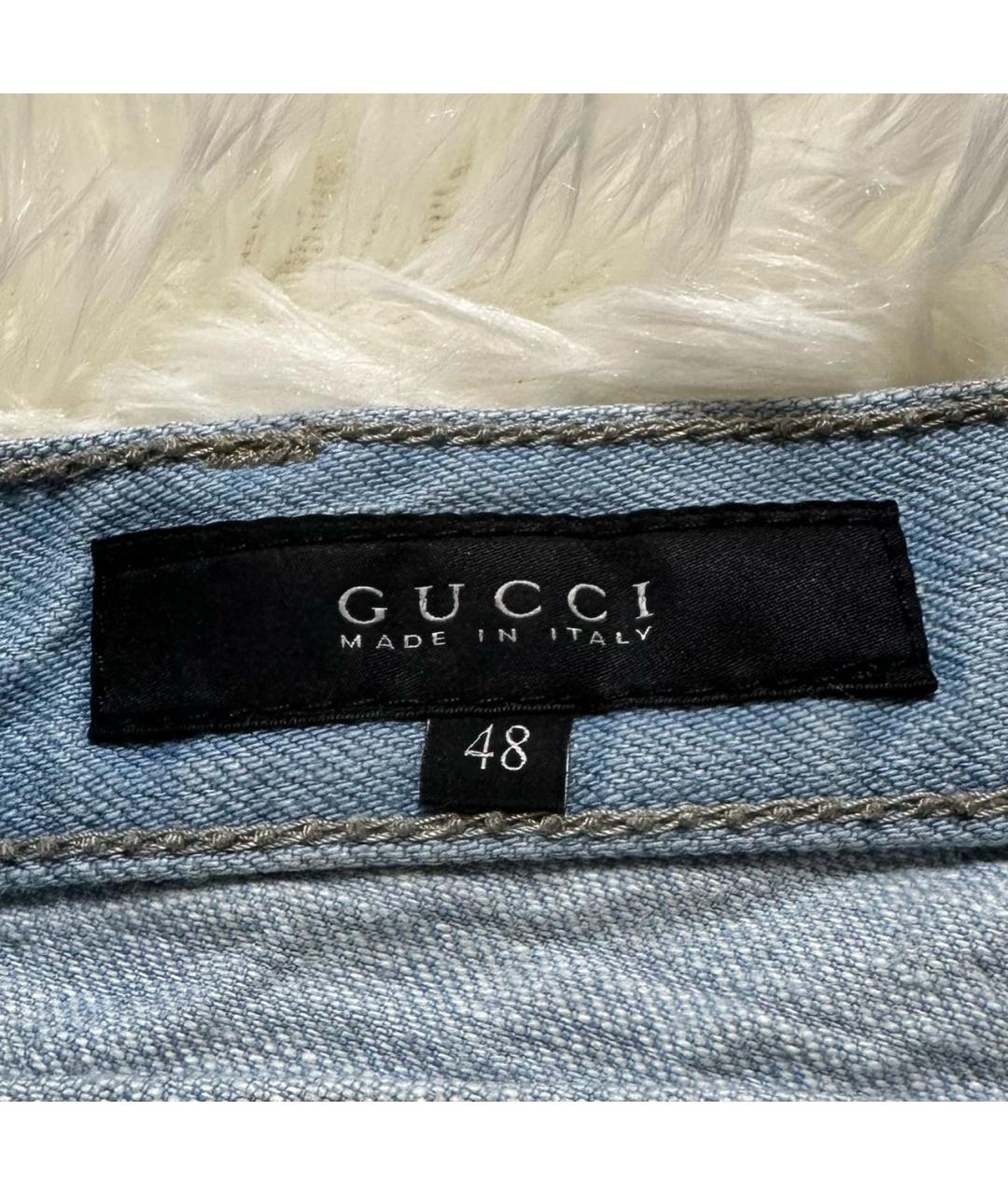 GUCCI Голубые хлопковые шорты, фото 4