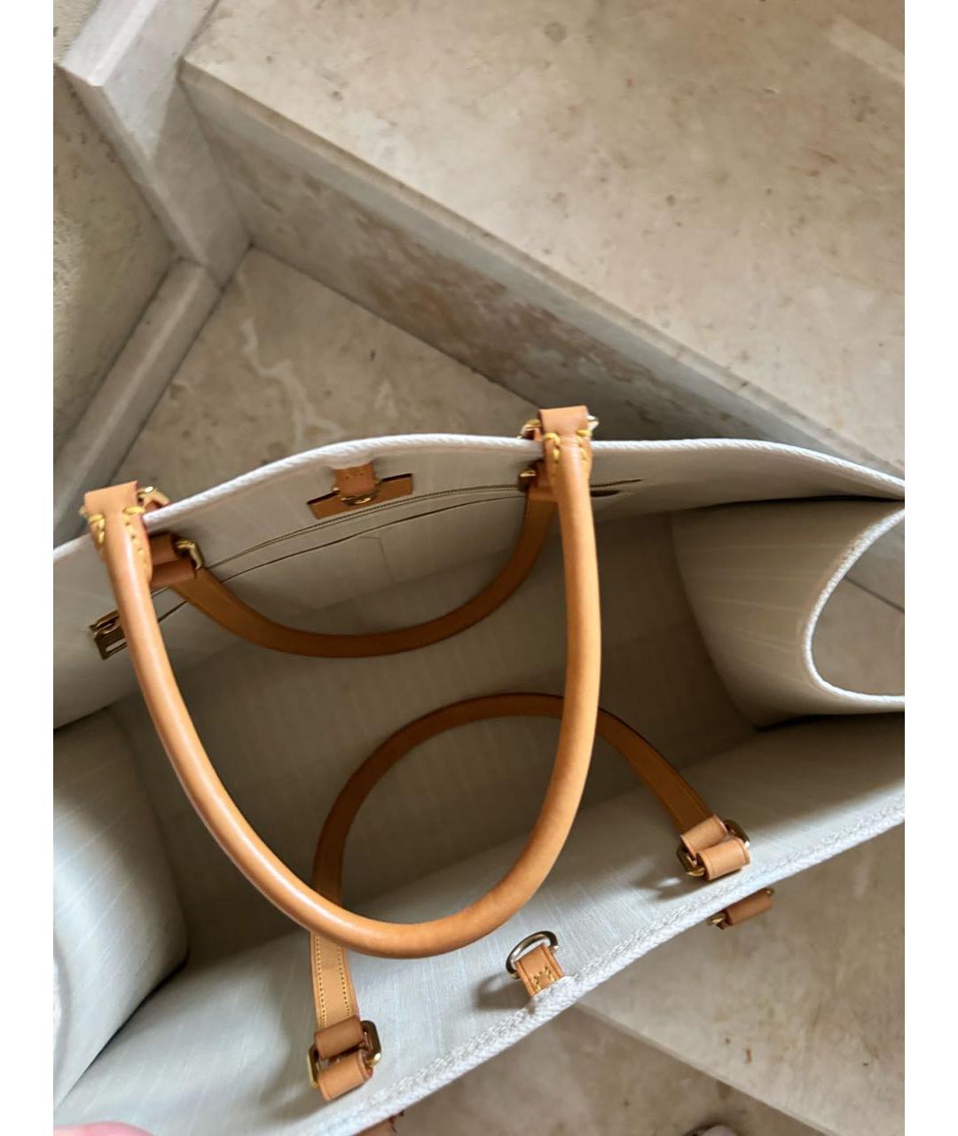 LOUIS VUITTON Голубая кожаная сумка тоут, фото 7