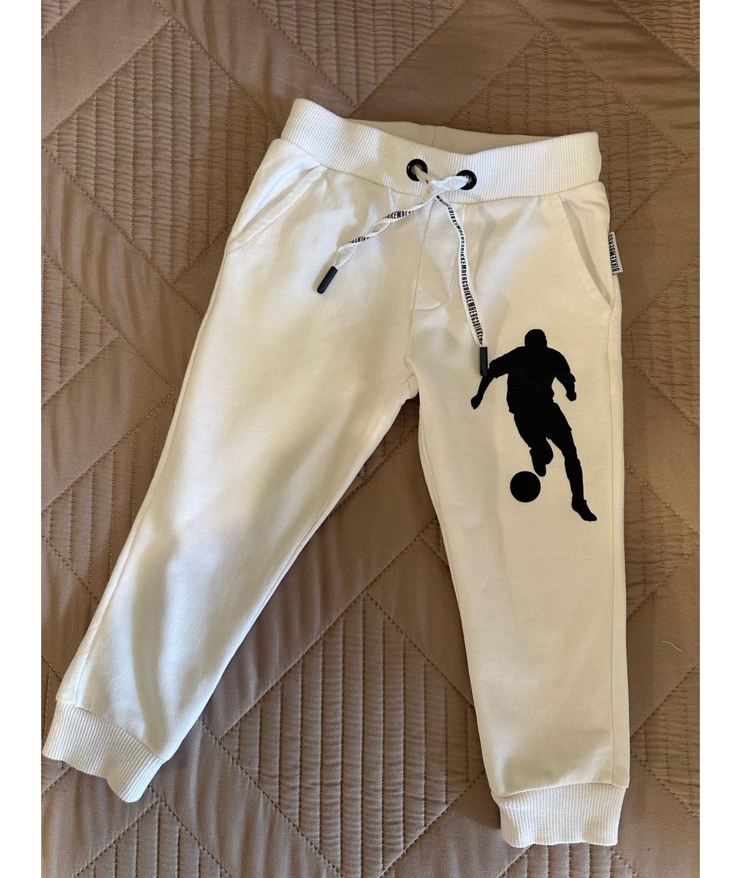 BIKKEMBERGS Белые хлопковые брюки и шорты, фото 4