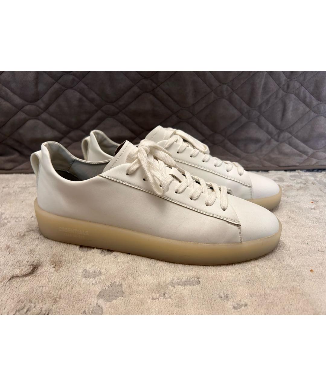 FEAR OF GOD ESSENTIALS Белые кожаные низкие кроссовки / кеды, фото 2