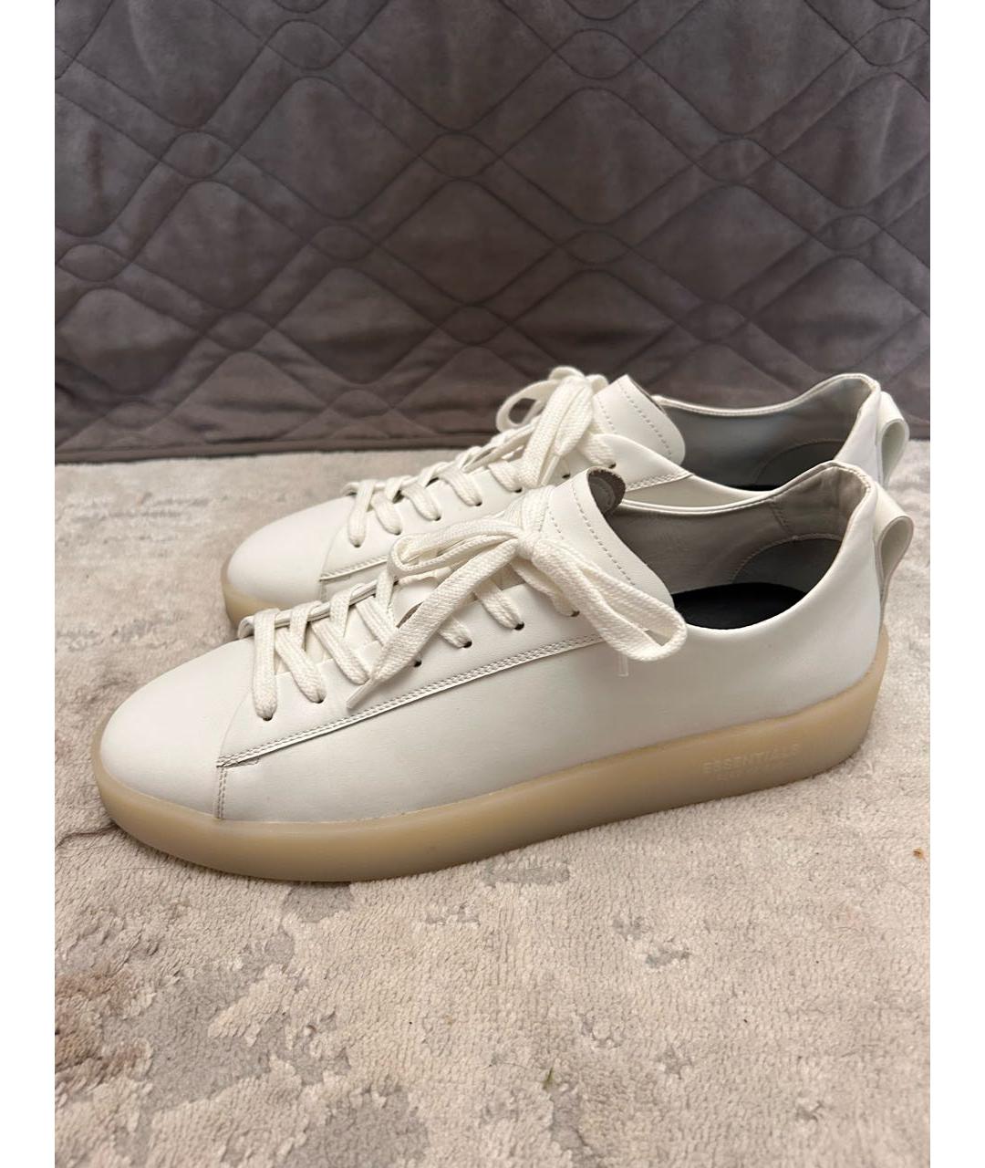 FEAR OF GOD ESSENTIALS Белые кожаные низкие кроссовки / кеды, фото 8