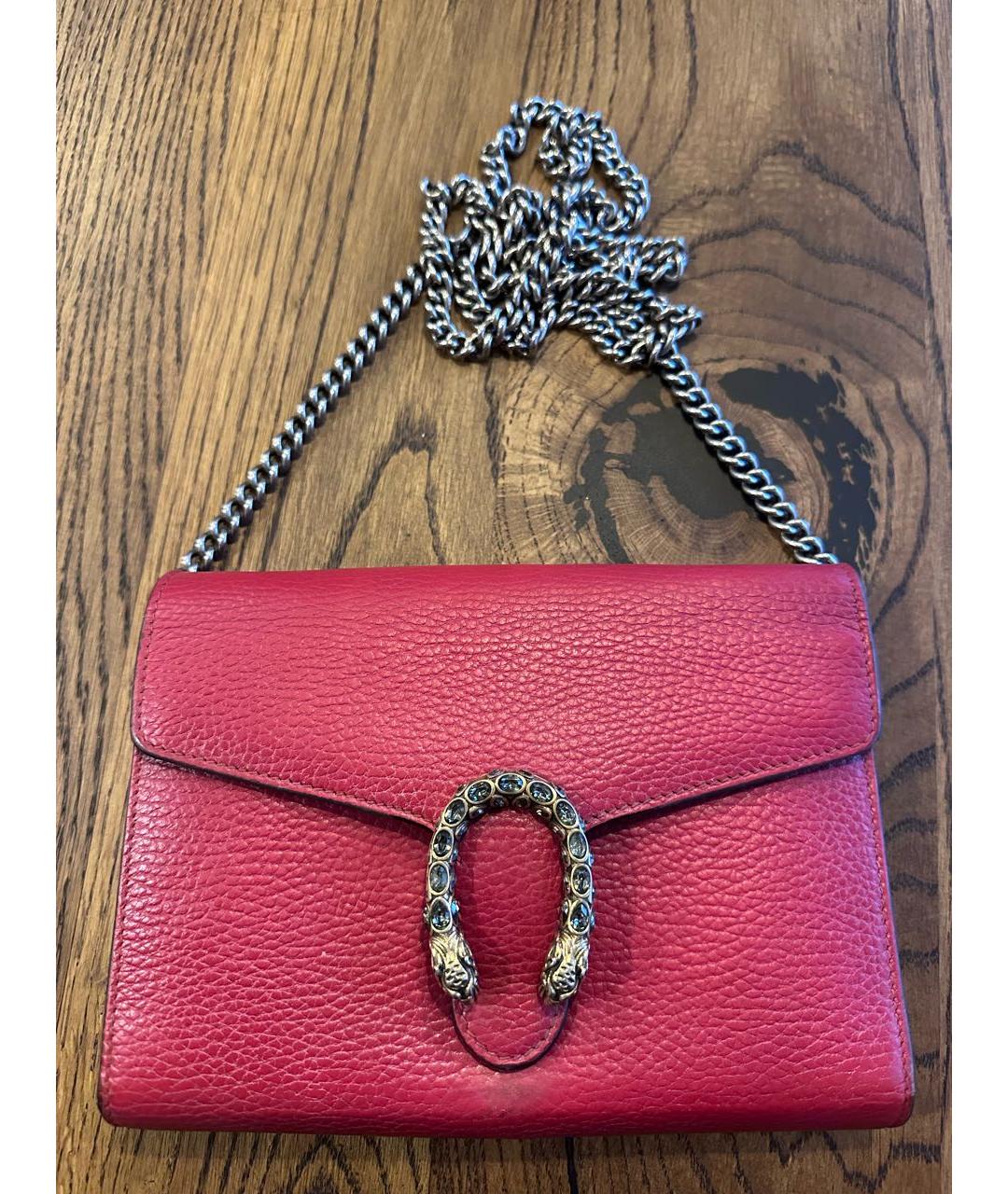 GUCCI Красная кожаная сумка через плечо, фото 2