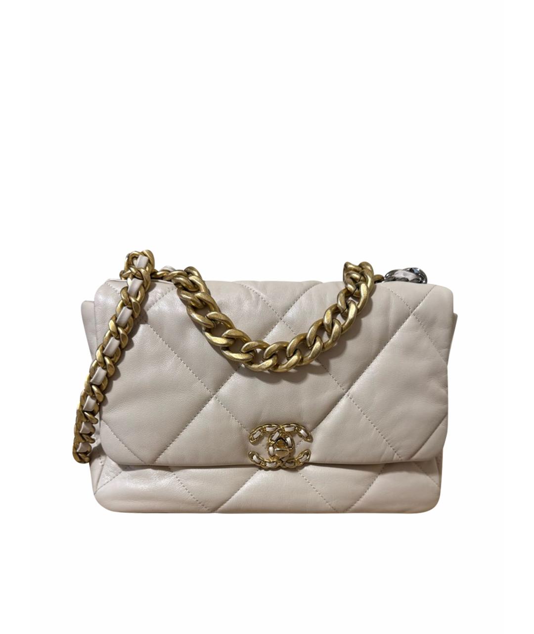 CHANEL Бежевая кожаная сумка через плечо, фото 1