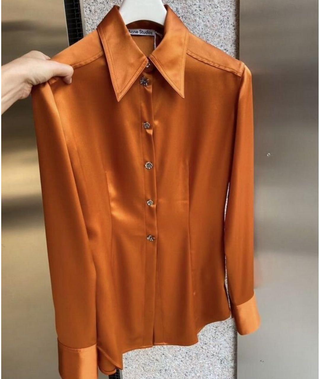 ACNE STUDIOS Оранжевая ацетатная блузы, фото 2