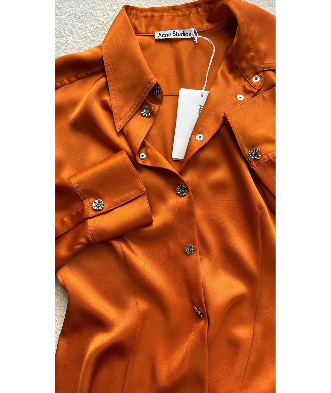 ACNE STUDIOS Оранжевая ацетатная блузы, фото 5