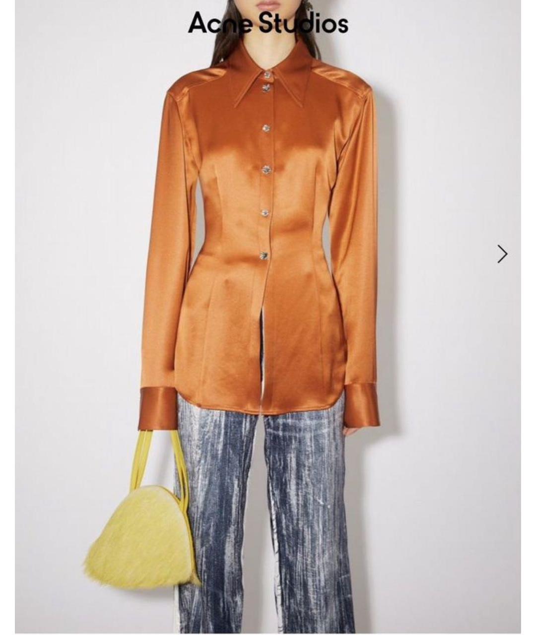 ACNE STUDIOS Оранжевая ацетатная блузы, фото 4