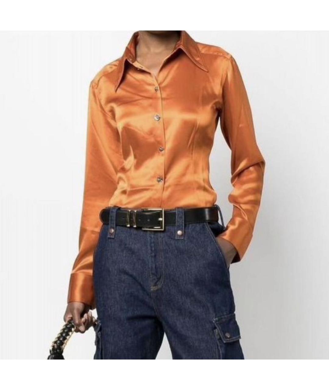 ACNE STUDIOS Оранжевая ацетатная блузы, фото 3