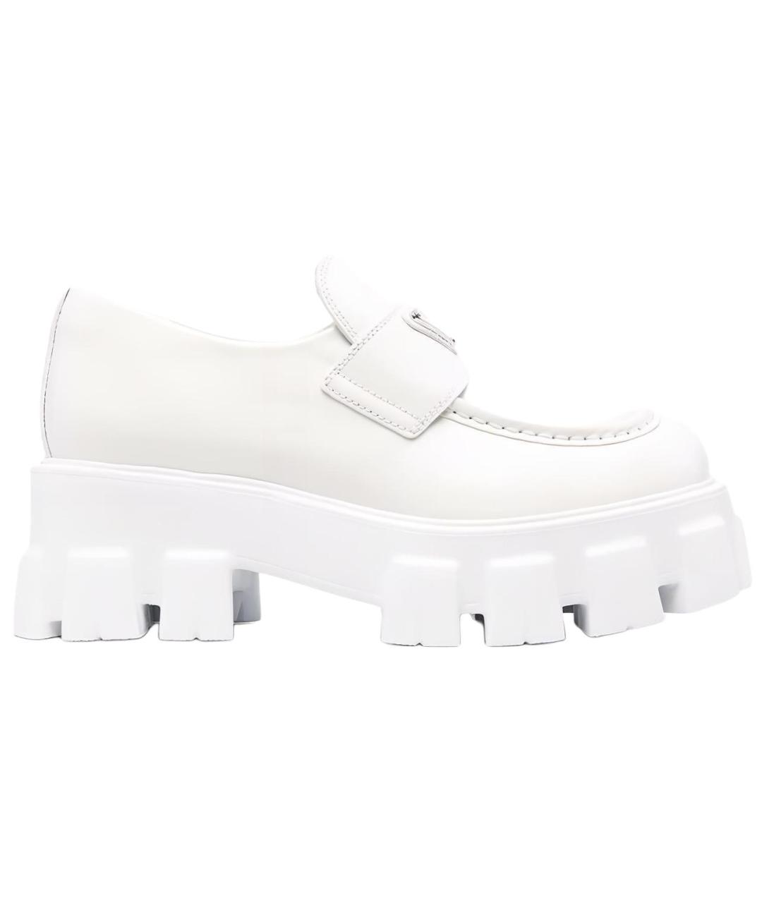 PRADA Белые кожаные лоферы, фото 1