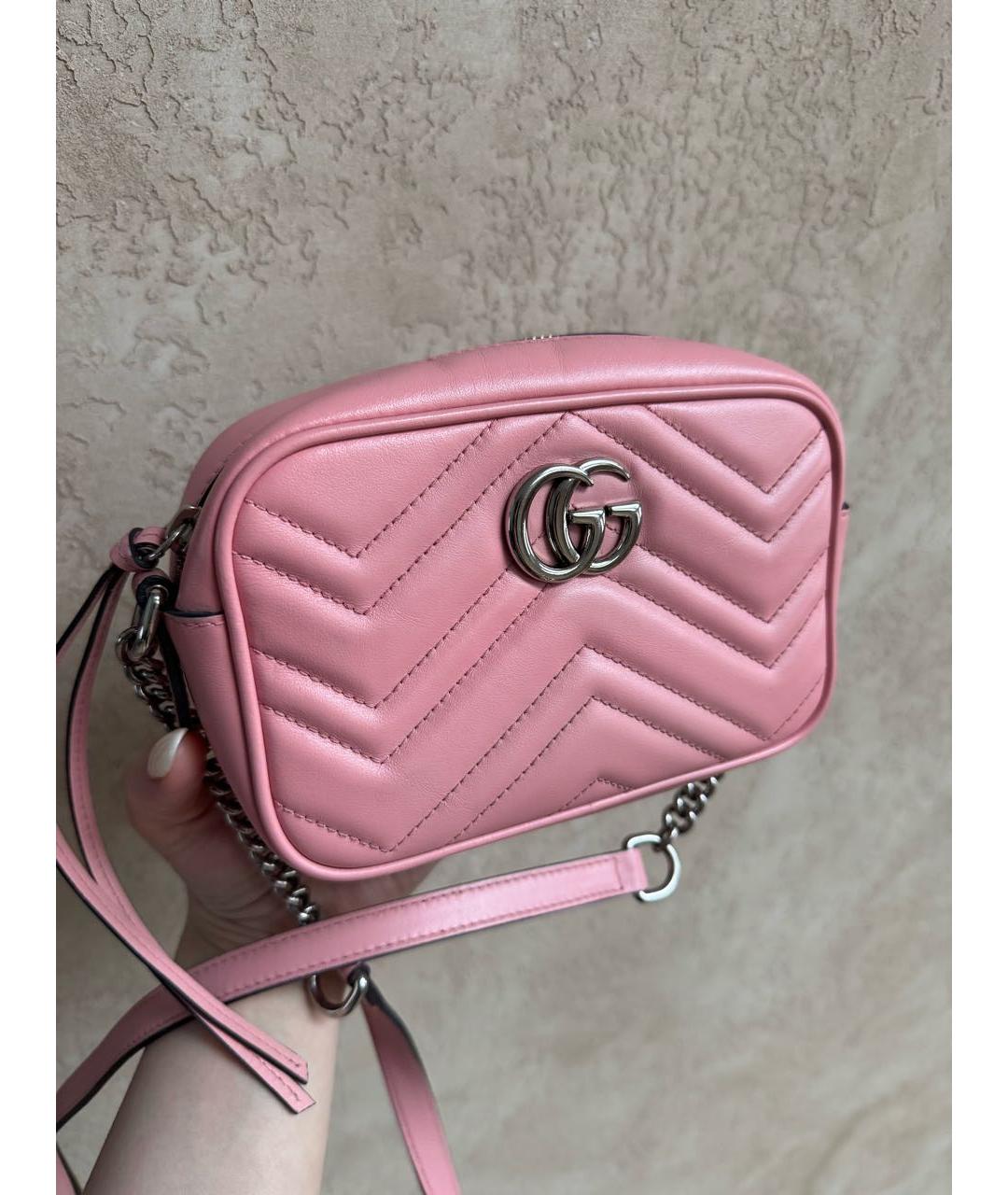 GUCCI Розовая кожаная сумка через плечо, фото 3