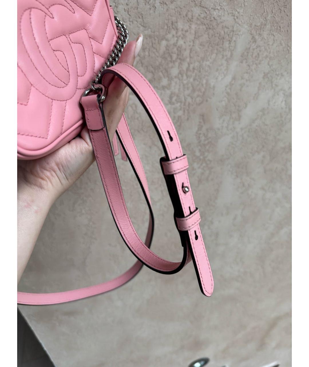 GUCCI Розовая кожаная сумка через плечо, фото 8