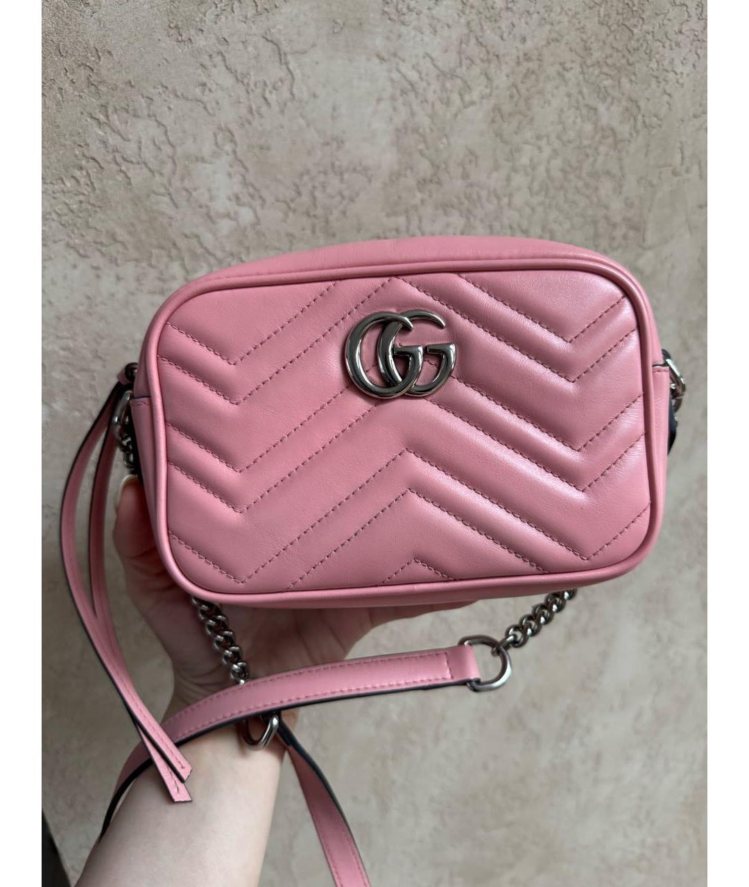 GUCCI Розовая кожаная сумка через плечо, фото 2