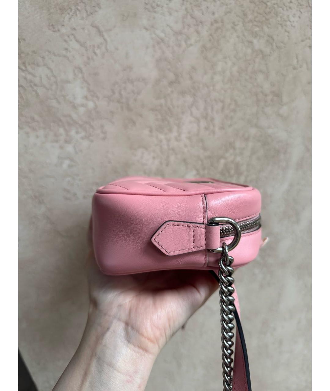 GUCCI Розовая кожаная сумка через плечо, фото 6