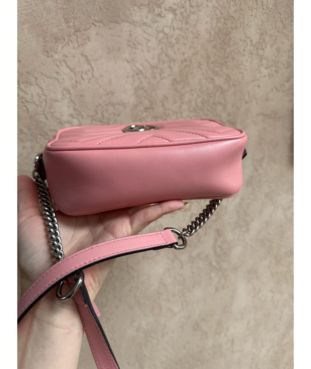 GUCCI Розовая кожаная сумка через плечо, фото 4