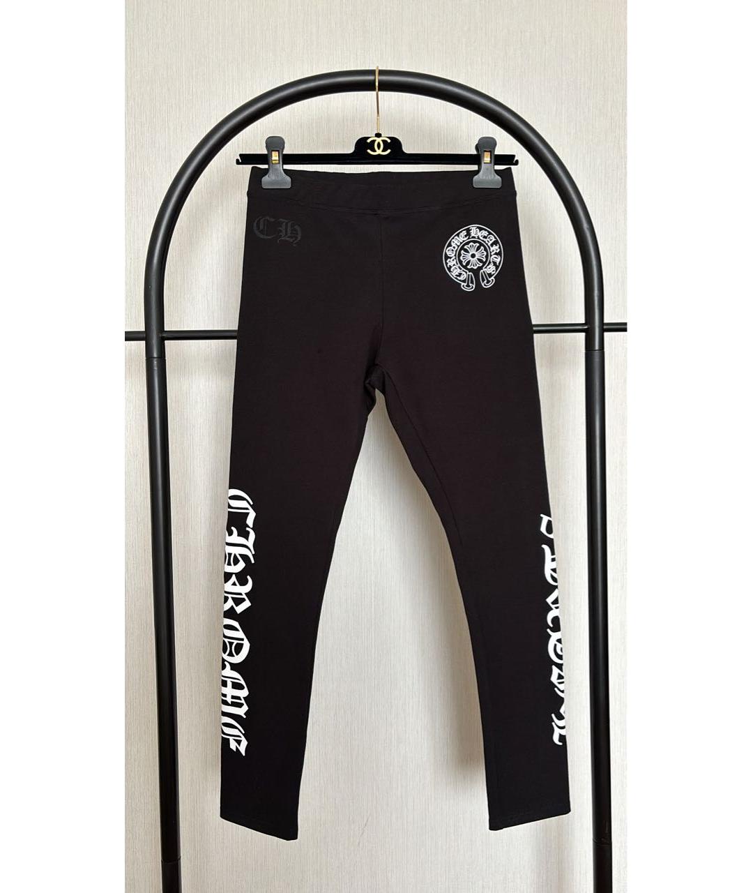 CHROME HEARTS Черные хлопковые леггинсы и велосипедки, фото 5