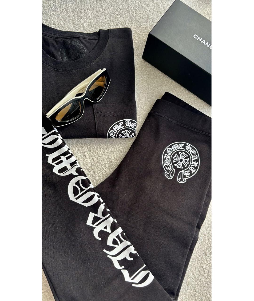 CHROME HEARTS Черные хлопковые леггинсы и велосипедки, фото 2