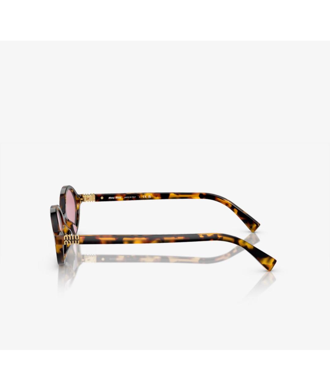 MIU MIU Коричневые пластиковые солнцезащитные очки, фото 2