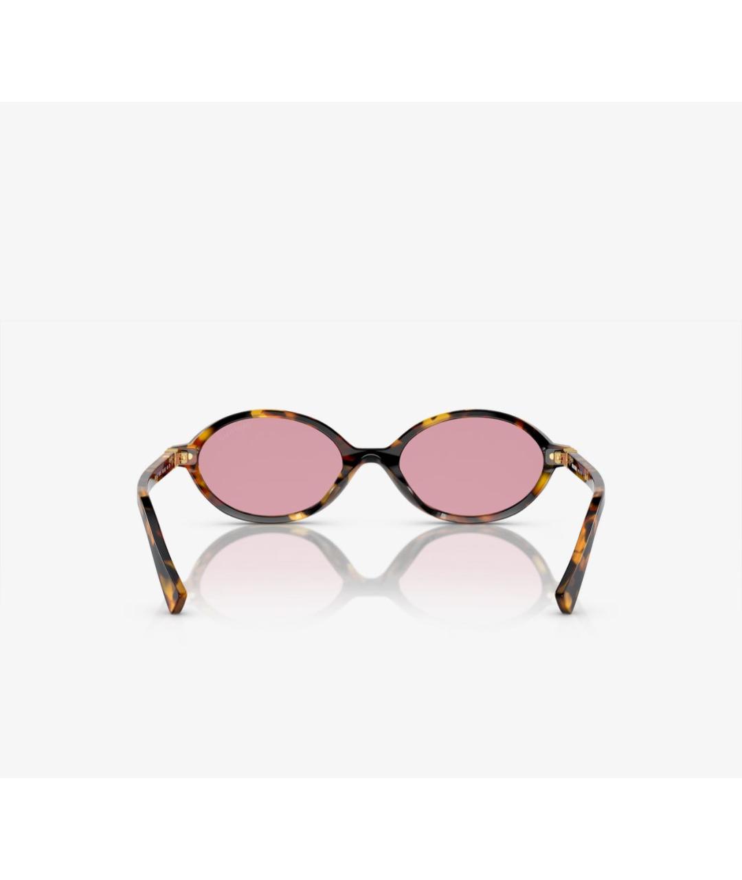 MIU MIU Коричневые пластиковые солнцезащитные очки, фото 3