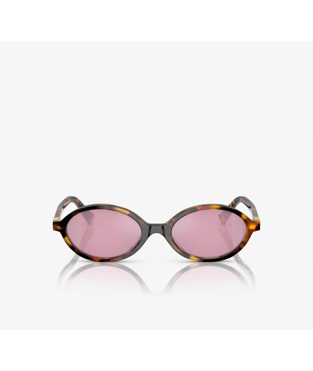 MIU MIU Коричневые пластиковые солнцезащитные очки, фото 6