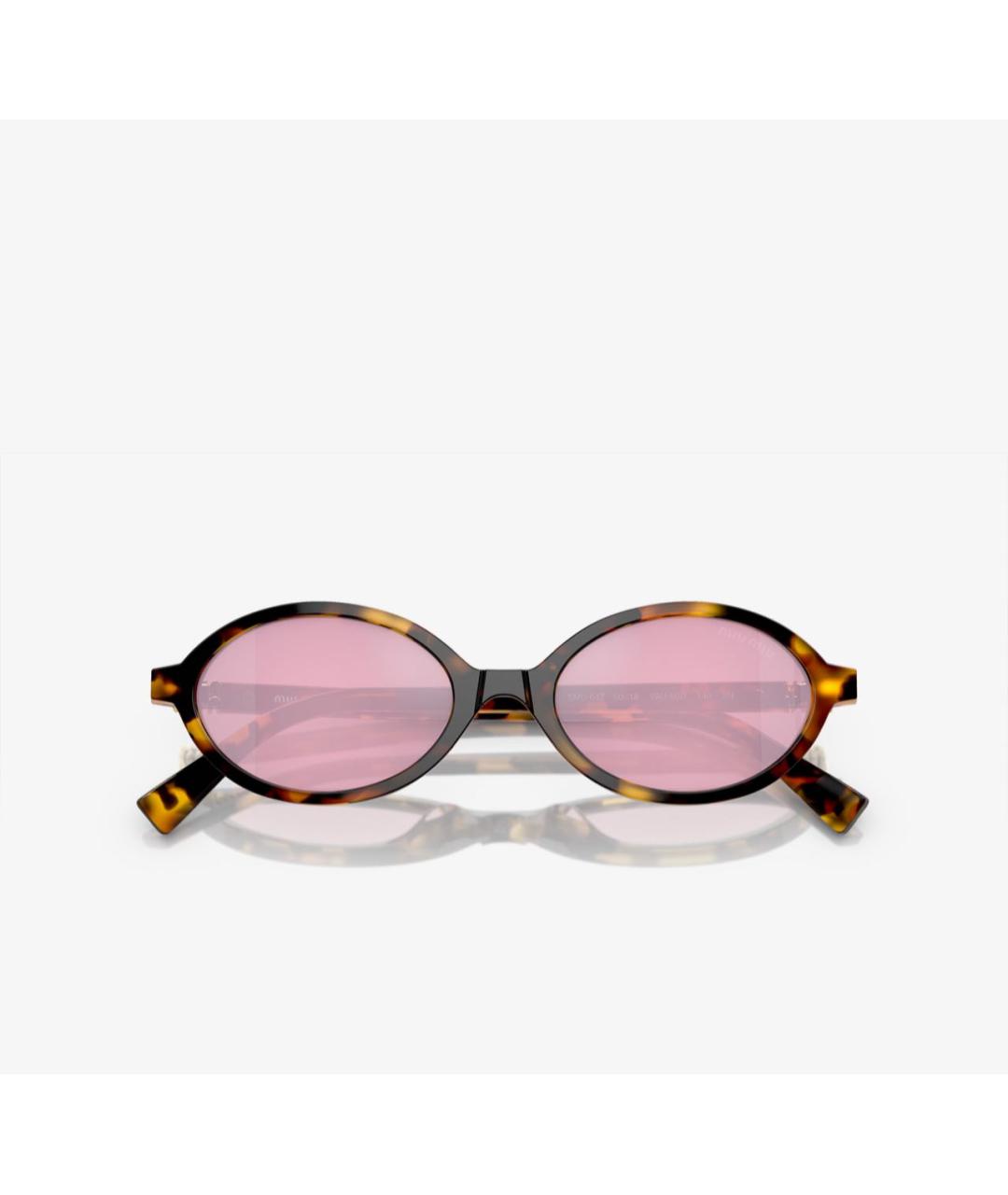 MIU MIU Коричневые пластиковые солнцезащитные очки, фото 4