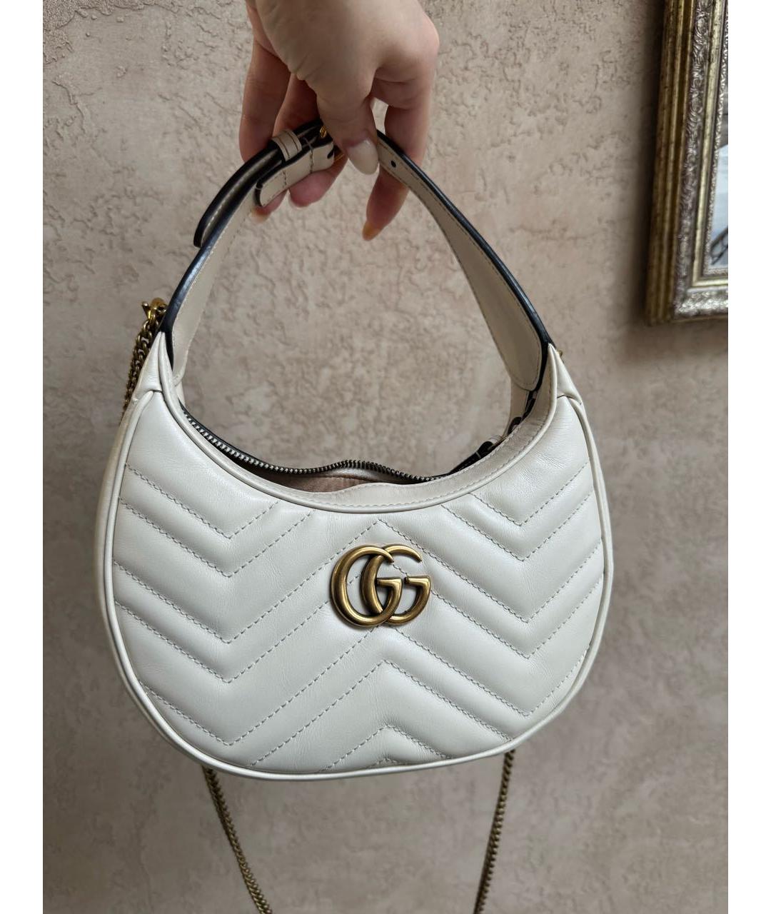GUCCI Бежевая кожаная сумка через плечо, фото 8