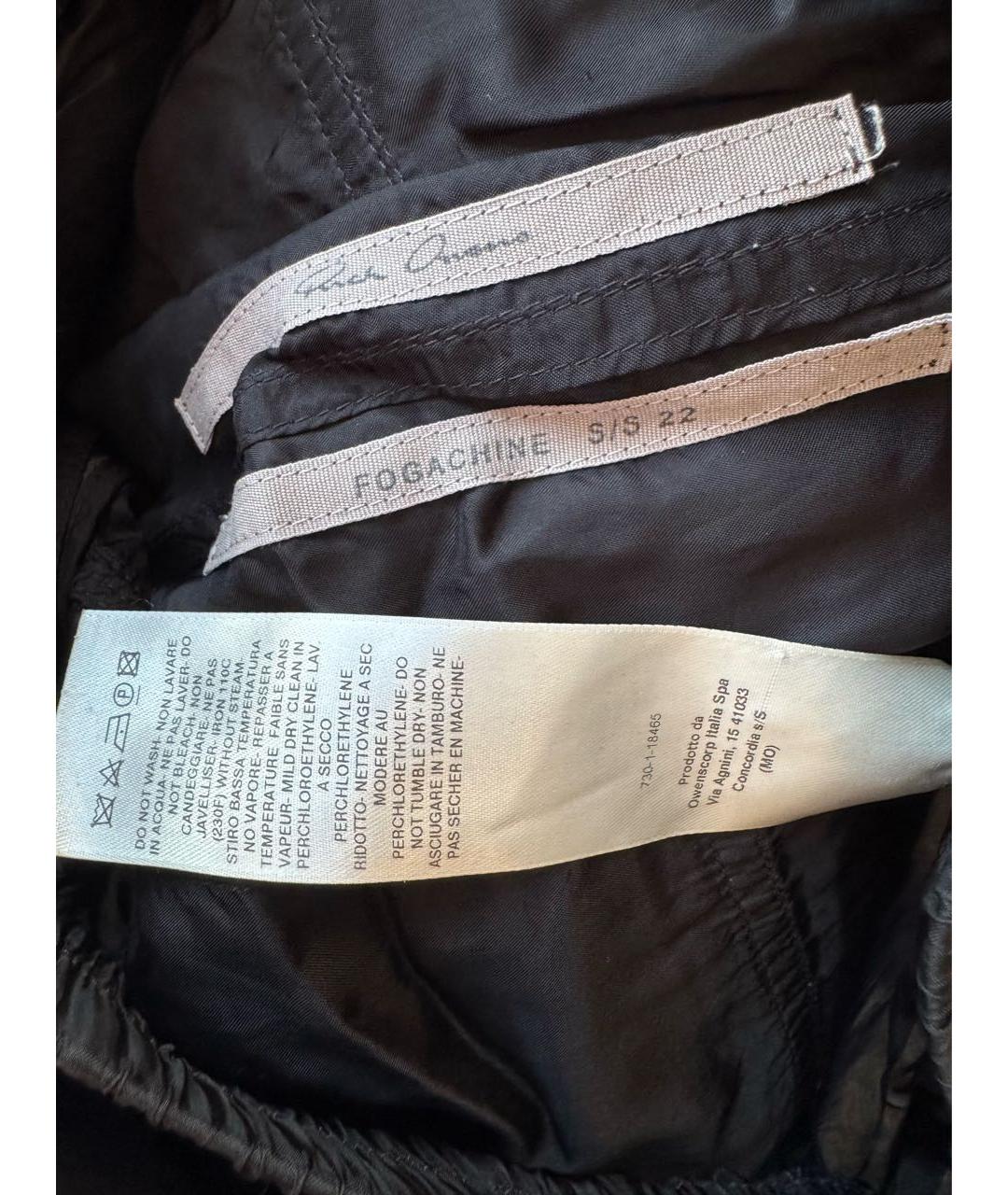 RICK OWENS Черные вискозные брюки узкие, фото 7